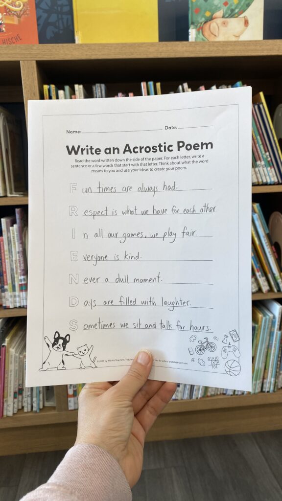 friends acrostic poem
