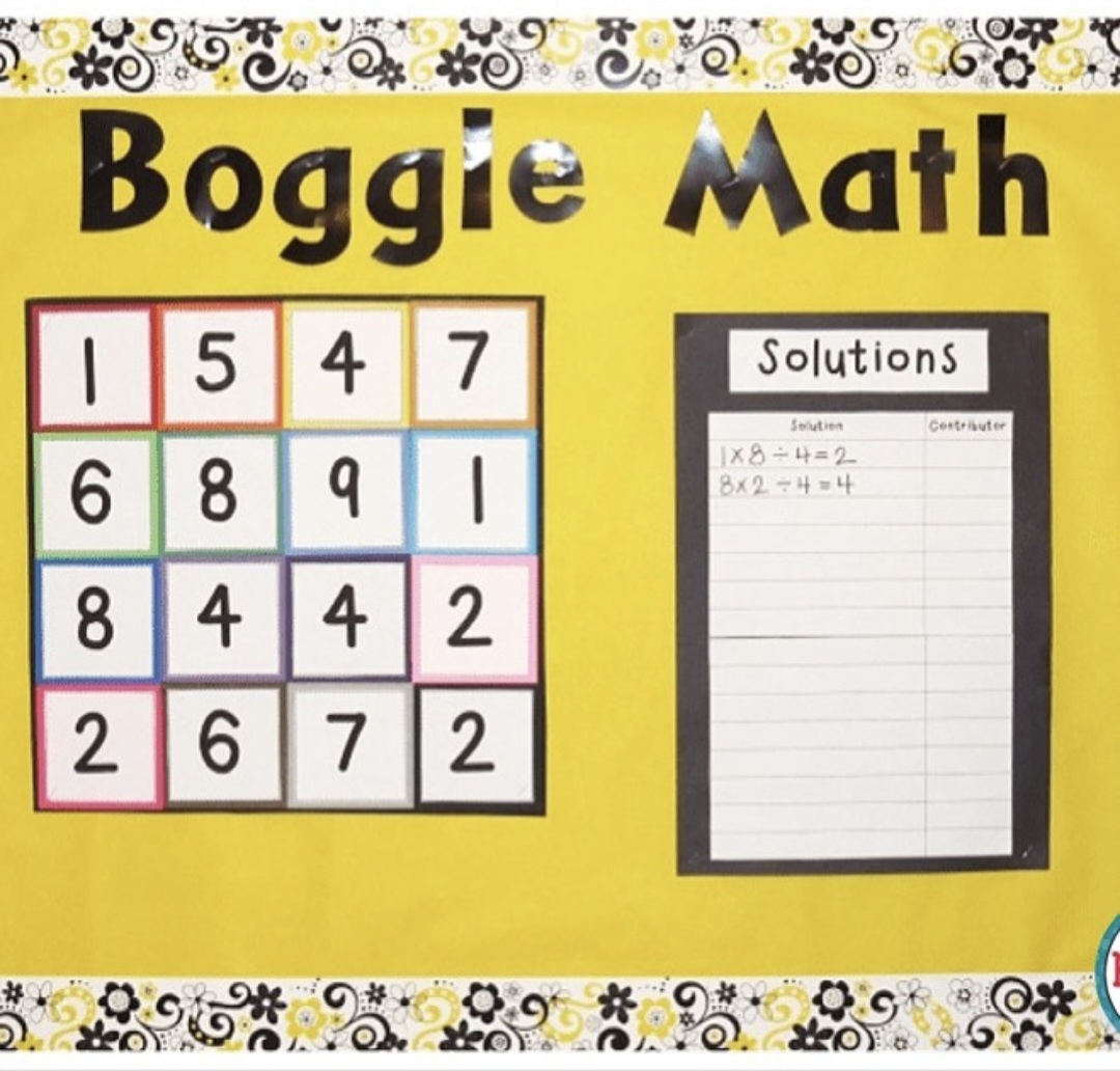 Interactive Bulletin Boards: Boggle Math Interactive Boggle Math bulletin board