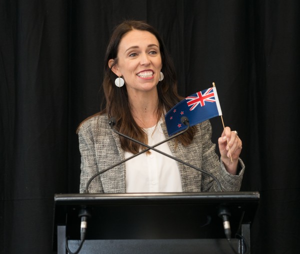 jacinda-ardern Jacinda ardern holding a new zealand flag