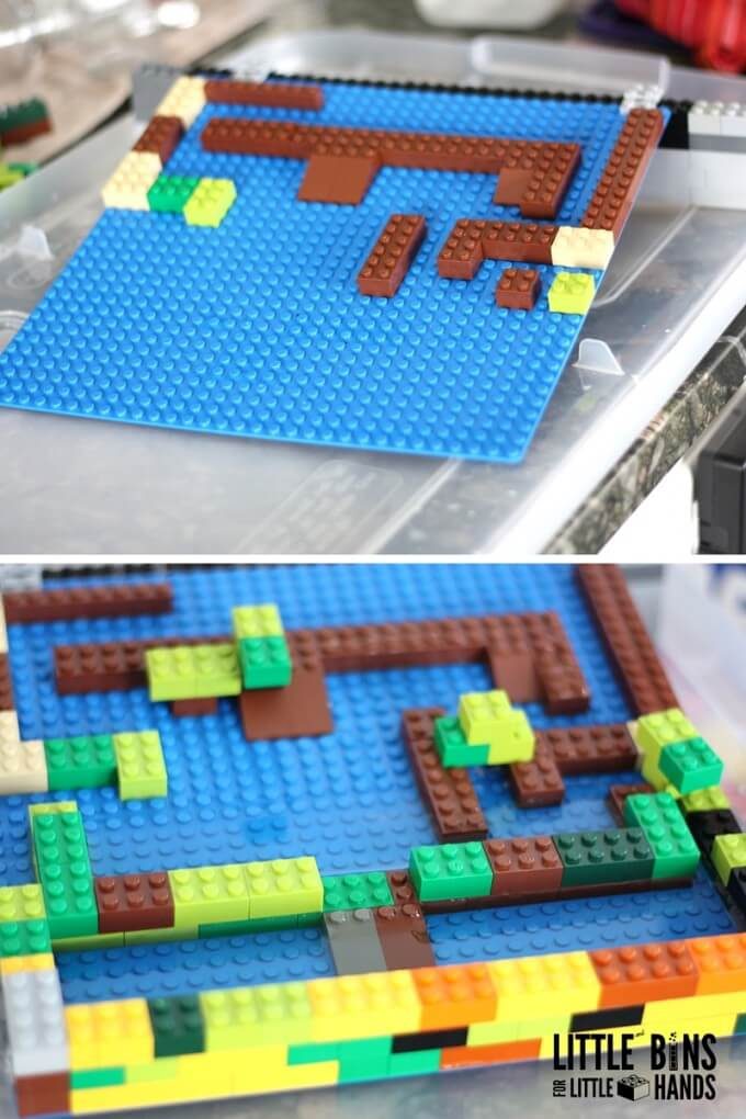 Lego Water Dam lego bricks put together to make a dam
