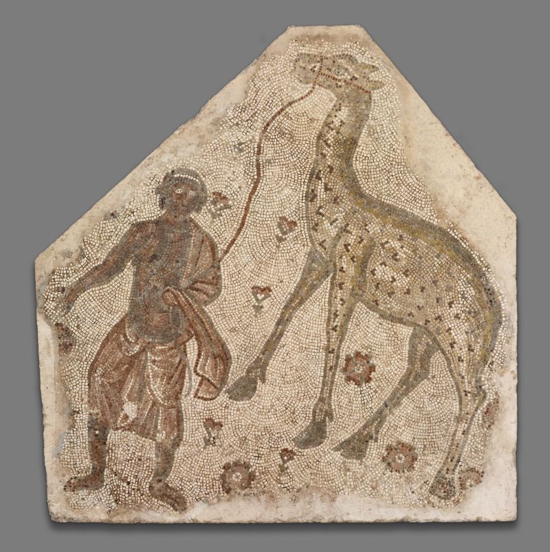 Man Leading a Giraffe, 5th Century Byzantine Man Leading a Giraffe, 5th Century Byzantine