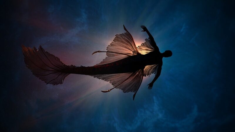Writing Prompt: Mermaid A mysterious figure that could be a mermaid, seen from below
