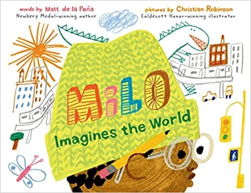 Milo Imagines the World Book cover for Milo Imagines the World as an example of children's books that teach social skills