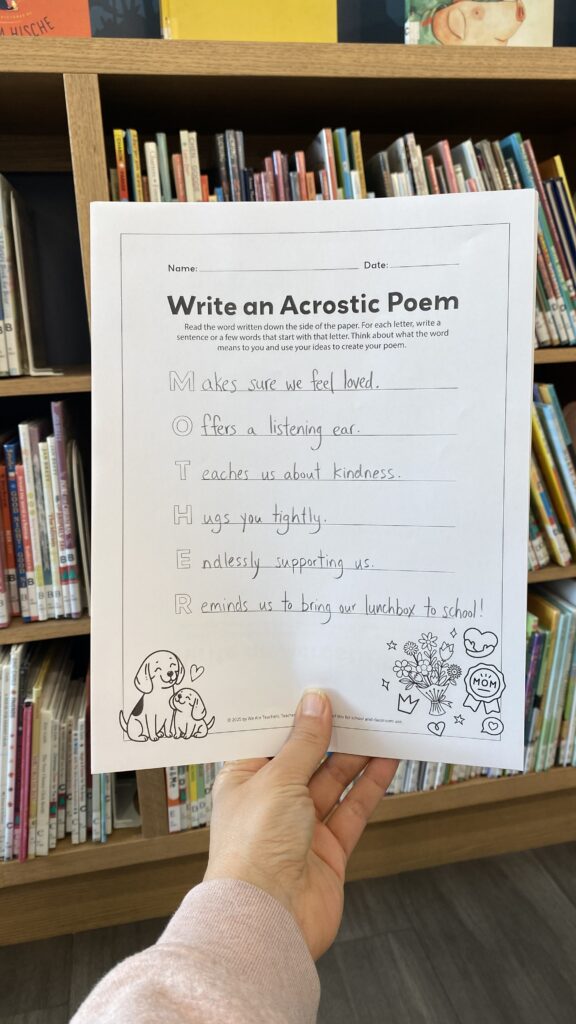 mother acrostic poem