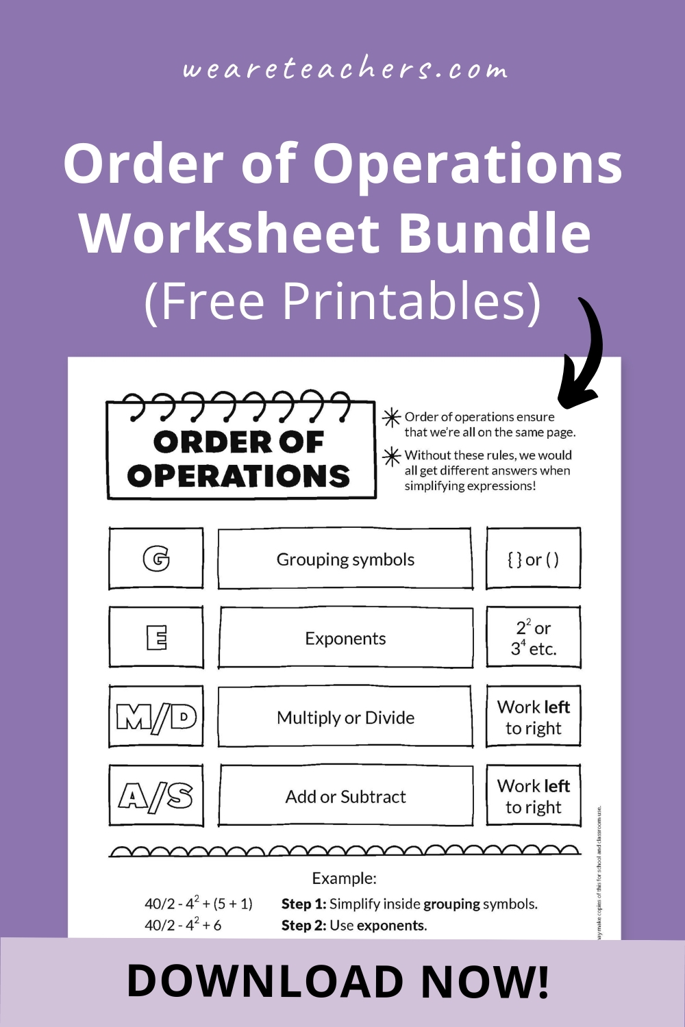 Make sure your students are on the same page using our order of operations worksheet bundle to make math both accessible and enjoyable.