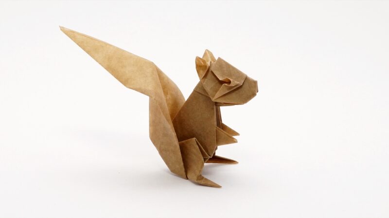 origami-squirrel A squirrel sculpture made from folded paper