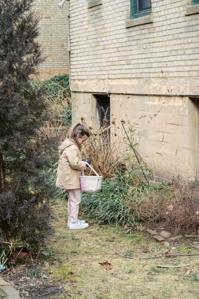 child-in-backyard child in a backyard for a geography lesson idea