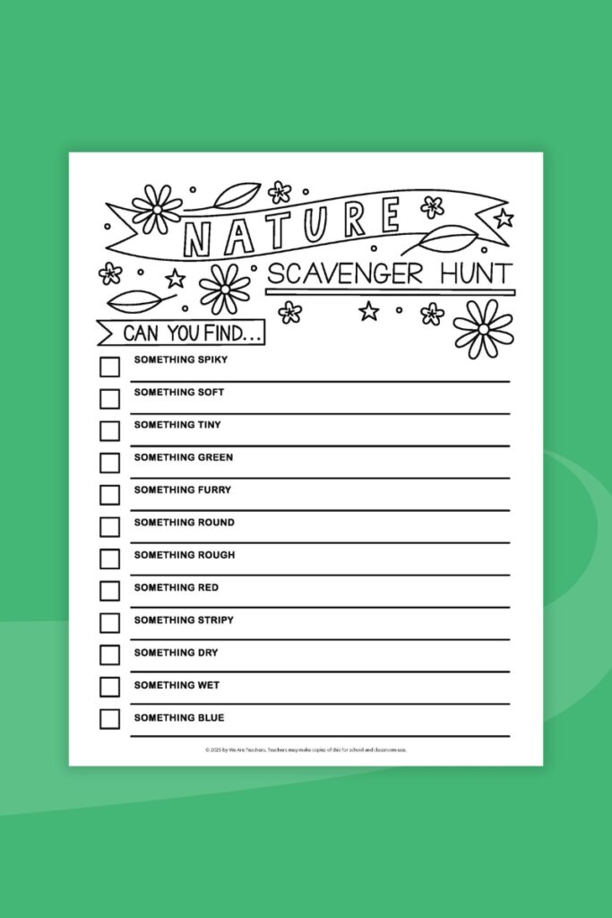 Scavenger Hunts: Nature Nature Scavenger Hunt printable worksheet