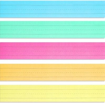 Colorful cut paper with lines.