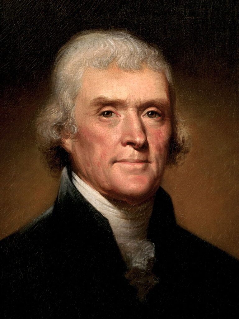 thomas-jefferson portrait of president thomas jefferson great leader in history