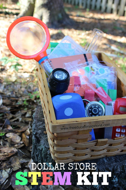 tinker-kit A basket filled with everyday items for young students to explore