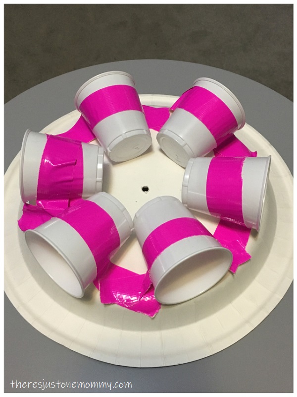 water-wheel water wheel model made from paper plate and paper cups